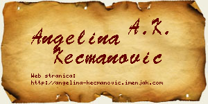 Angelina Kecmanović vizit kartica